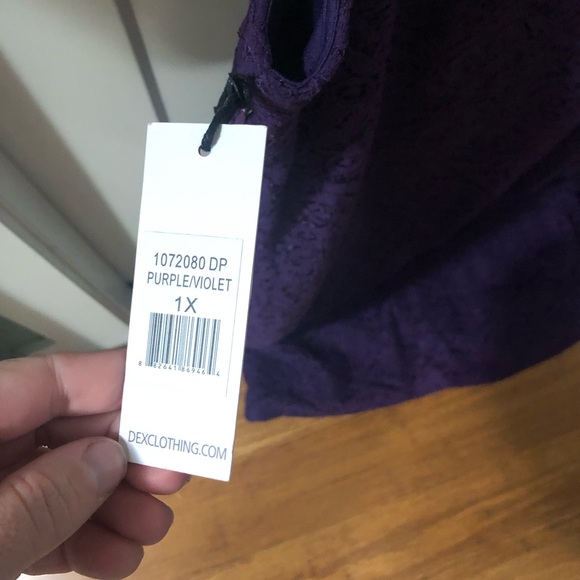 Dex short dress in purple. 1X. New with tags - Picture 3 of 3